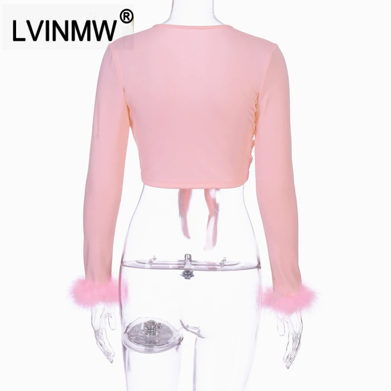 LVINMW сексуальный розовый хлопковый галстук бабочка в форме Креста короткий топ с v
