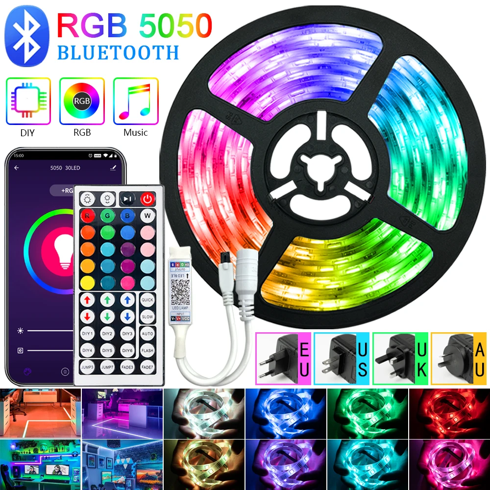 Светодиодная полоса освещения Bluetooth WIFI RGB 5050 Fita 16 4-98 4 футов для телевизора