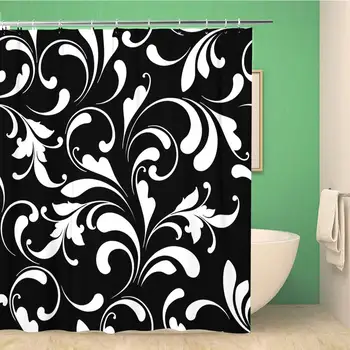 Bathroom Shower Curtain Abstract Floral Ethic and Black Carved Contrast Creative Curve 72x78 inches Waterproof Bath Curtain Set
Bathroom Shower Curtain Abstract Floral Ethic and Black Carved Contrast Creative Curve 72x78 inches Waterproof Bath Curtain Set