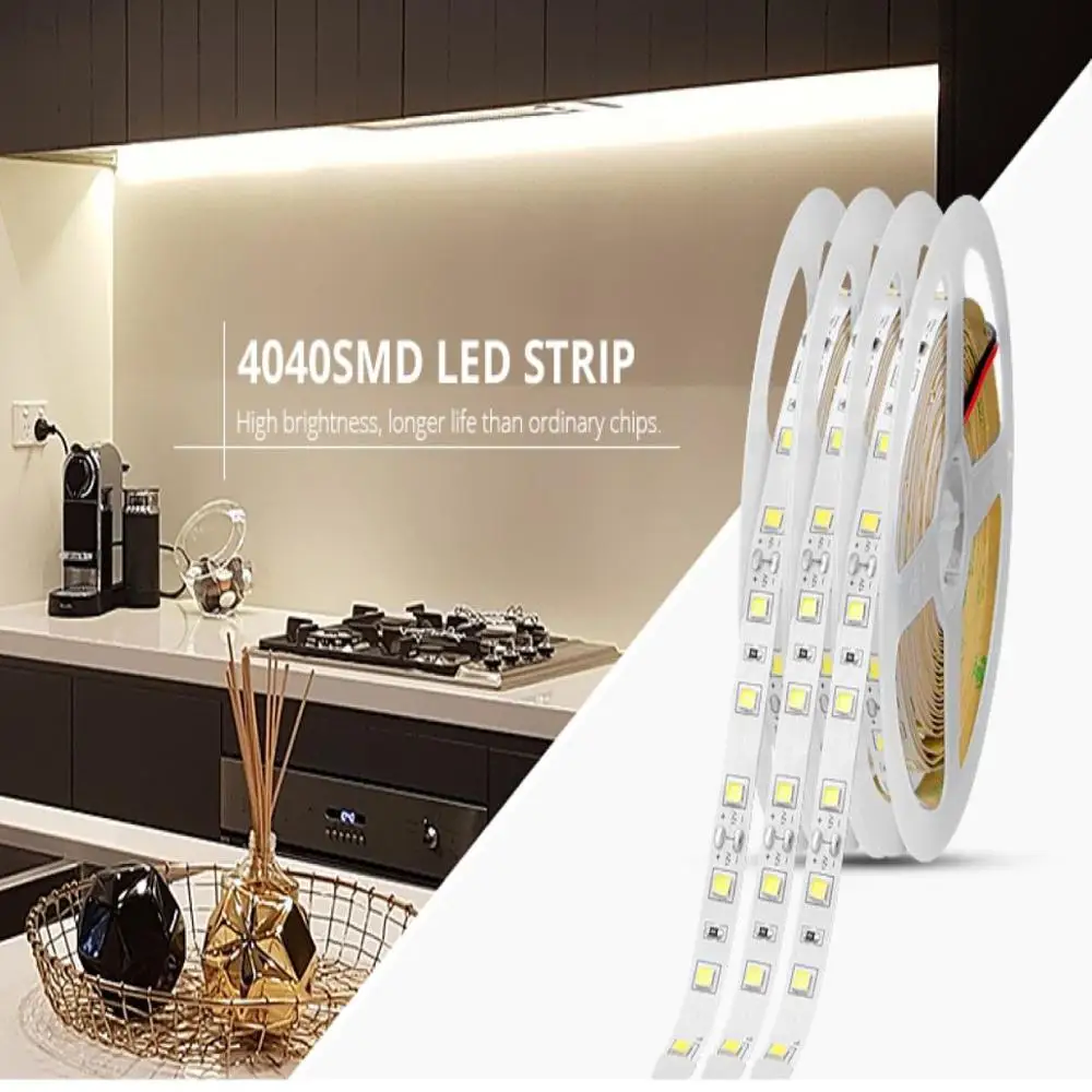 

Tira de luz Led de 12V 4040 SMD más brillante que 2835/5050 luces LED de armario para muebles de dormitorio de cocina lámpara de noche para el hogar decoración