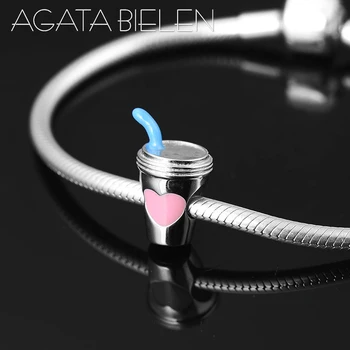 New 925 Sterling Silver a cup of sweet milk tea shape pink heart fine beads Fit Original Pandora Charm Bracelet Jewelry making
New 925 Sterling Silver a cup of sweet milk tea shape pink heart fine beads Fit Original Pandora Charm Bracelet Jewelry making