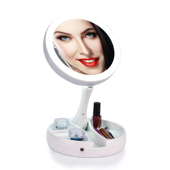 1X10X Magnifying Makeup Mirror with LED Light Foldable Cosmetic Mirrors Round Shape Desktop Double-sided Vanity Mirror
1X10X Magnifying Makeup Mirror with LED Light Foldable Cosmetic Mirrors Round Shape Desktop Double-sided Vanity Mirror