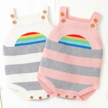 Baby Romper Girls Autumn Winter Pure Color Stripe Rainbow Knitted Jumpsuit Baby Clothes Cotton Baby Girl Romper
Baby Romper Girls Autumn Winter Pure Color Stripe Rainbow Knitted Jumpsuit Baby Clothes Cotton Baby Girl Romper