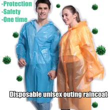 30 ^ одноразовый пылезащитный плащ для путешествий для взрослых Прозрачная защитная куртка(China)