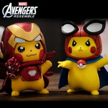 Genuine Pokémon Pikachu Cosplay The Avengers Anime Figure Spiderman Deadpool Iron Man Doll About 15cm Kawaii Toys for Children
Genuine Pokémon Pikachu Cosplay The Avengers Anime Figure Spiderman Deadpool Iron Man Doll About 15cm Kawaii Toys for Children