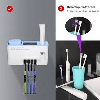 Automatic Toothpaste Squeezer Wall-mounted UVC Ultraviolet Toothbrush Sterilizer LED Toothbrush Holder 2 Cups Bathroom Product
Automatic Toothpaste Squeezer Wall-mounted UVC Ultraviolet Toothbrush Sterilizer LED Toothbrush Holder 2 Cups Bathroom Product