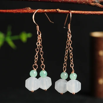 925 silver inlaid earrings women's jade earrings genuine natural A goods geometric silver ear hook natural A cargo certificate
925 silver inlaid earrings women's jade earrings genuine natural A goods geometric silver ear hook natural A cargo certificate