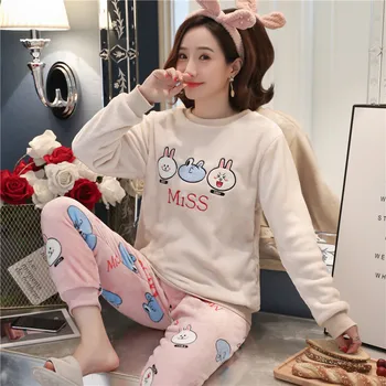 winter Women Pyjamas Thicken Flannel Pajama Sets Print Thick Warm Love Pijama mujer Girl Nightgown Long Pant Sleepwear
winter Women Pyjamas Thicken Flannel Pajama Sets Print Thick Warm Love Pijama mujer Girl Nightgown Long Pant Sleepwear