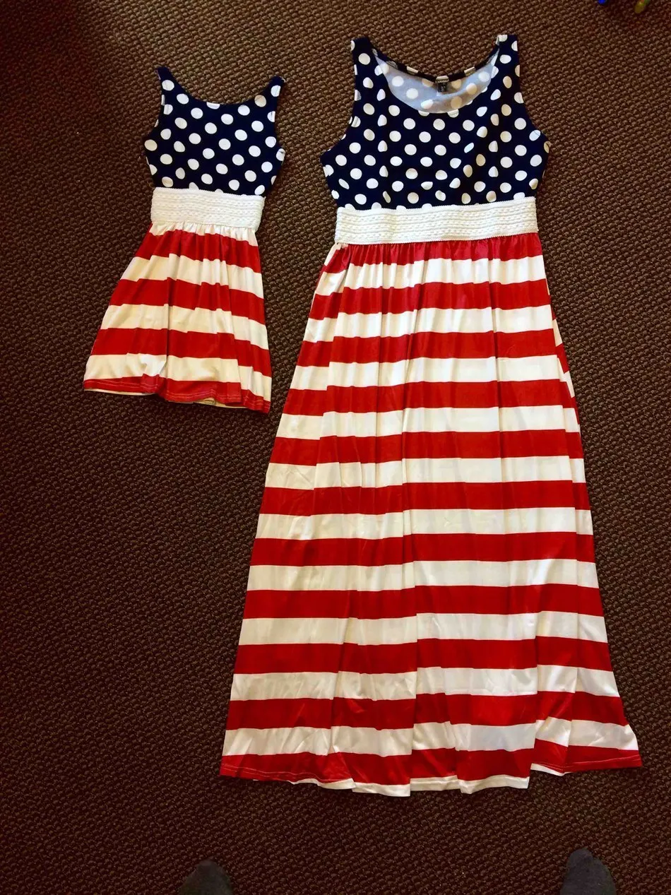 mom and daughter dress Flag Dress 03 (6)
