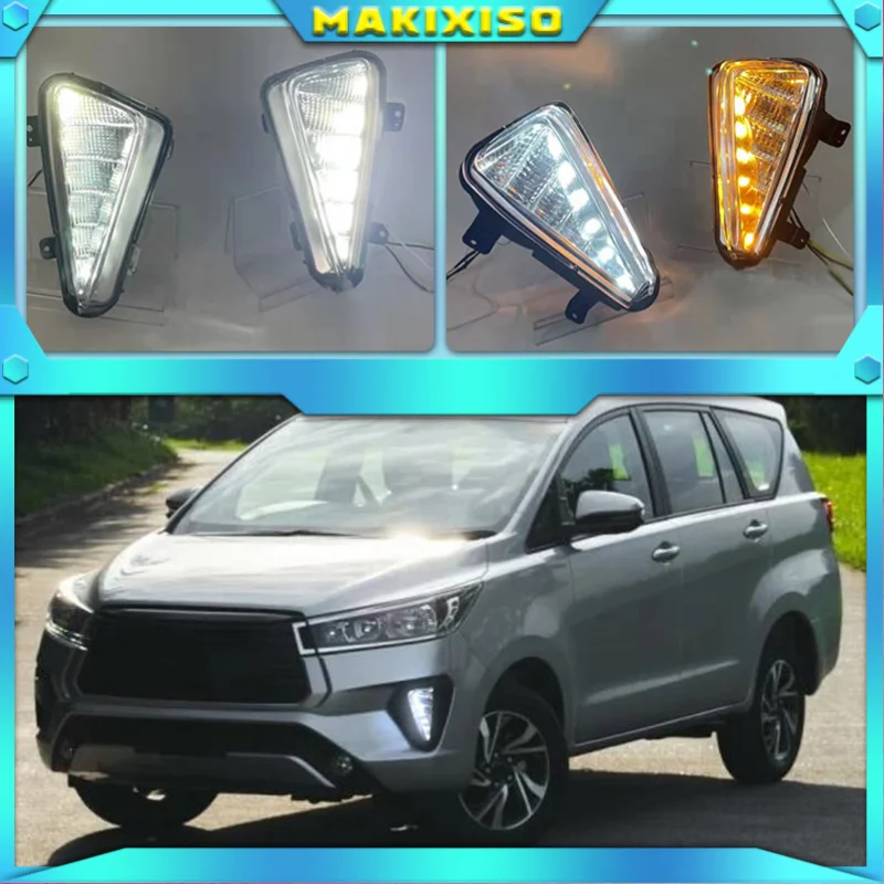 Автомобильные светодиодсветодиодный дневные ходовые огни для Toyota Innova 2021, динамический поворотный желтый сигнал, Автомобильные дневные ходовые огни, противотуманные фары, 2 шт.
Автомобильные светодиодсветодиодный дневные ходовые огни для Toyota Innova 2021, динамический поворотный желтый сигнал, Автомобильные дневные ходовые огни, противотуманные фары, 2 шт.