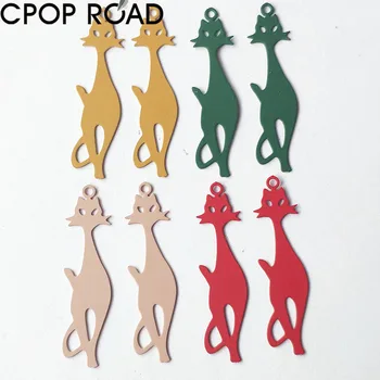 Filigree Cute Cat DIY Accessories Components for Women Colid Color Copper Pendant Elegant Dangle Earrings Fashion Jewelry Gift 
Filigree Cute Cat DIY Accessories Components for Women Colid Color Copper Pendant Elegant Dangle Earrings Fashion Jewelry Gift