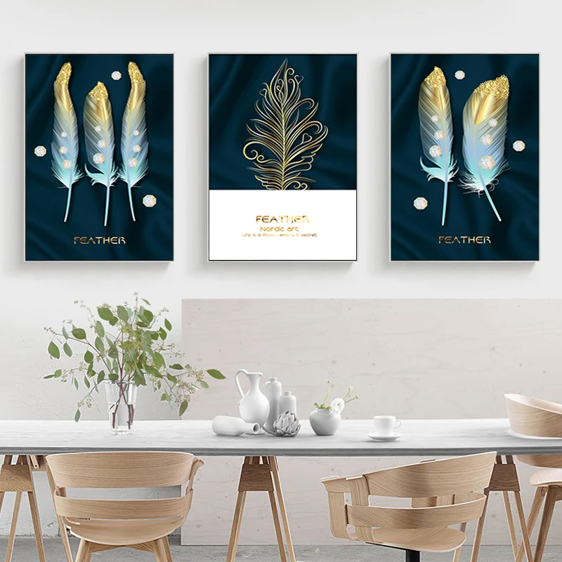 Modern Nordic Golden Feathers Oil Painting Abstract Poster Canvas Painting Wall Art Pictures for Living Room Cuadros Home Decor 
Modern Nordic Golden Feathers Oil Painting Abstract Poster Canvas Painting Wall Art Pictures for Living Room Cuadros Home Decor