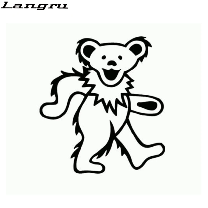 Langru Grateful Dead Bear Автомобильная Наклейка на окно с рисунком белого животного