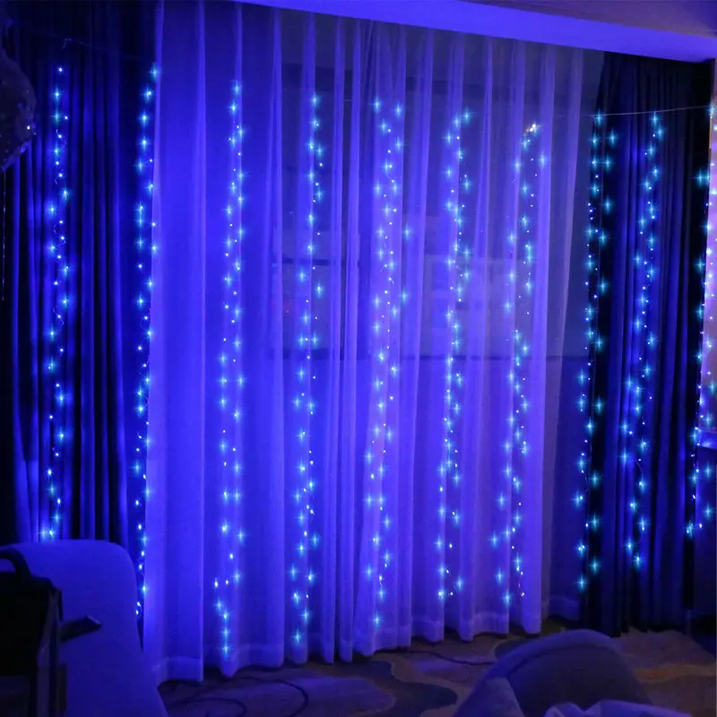 

3M*3M 300LED USB/AA battery powered LED Curtain Fairy String Light Cooper wire Remote Controlled Wedding Party Home Garden decor