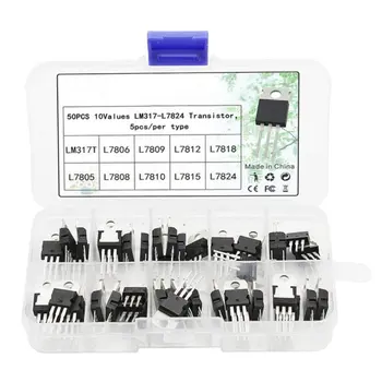 50pcs Transistor TO-220 Power Transistor Assortment Kit Three Pin Transistors Voltage Regulator Transistor Kit
50pcs Transistor TO-220 Power Transistor Assortment Kit Three Pin Transistors Voltage Regulator Transistor Kit
