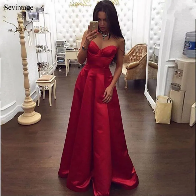 Sevintage Simple Chic Sweetheart Satin Long Prom Dresses Sleeveless Formal Women Evening Gowns Floor Length robe de soiree 2020
Sevintage Simple Chic Sweetheart Satin Long Prom Dresses Sleeveless Formal Women Evening Gowns Floor Length robe de soiree 2020