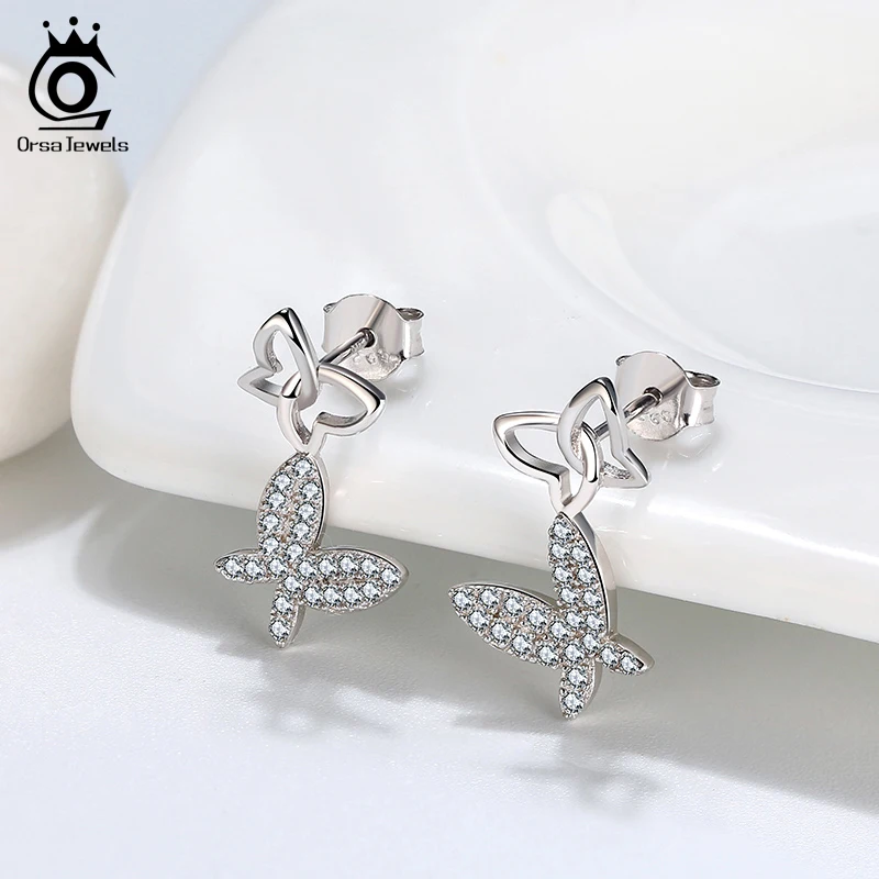 ORSA JEWELS Elegant Butterfly Shape 925 Sterling Silver Woman's Stud Earrings with AAAA Zircon Jewelry Wedding Party Gift OSE273
ORSA JEWELS Elegant Butterfly Shape 925 Sterling Silver Woman's Stud Earrings with AAAA Zircon Jewelry Wedding Party Gift OSE273