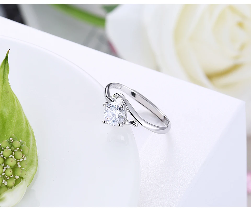 SILVERHOO 925 Sterling Silver Rings For Women With Zircon Adjustable Romantic Ring Party Fine Simple Gift Jewelry New Arrival SILVERHOO 925 Sterling Silver Rings For Women With Zircon Adjustable Romantic Ring Party Fine Simple Gift Jewelry New Arrival
