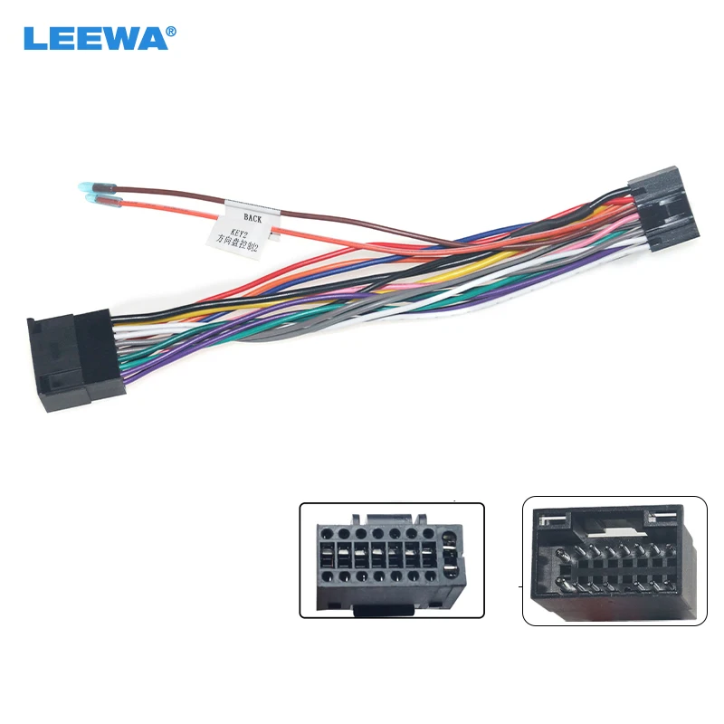 

LEEWA Car 16pin Audio Wiring Harness For Chevrolet Aveo Lova Chery Landwind Stereo Installation Power Wire Adapter #CA1830