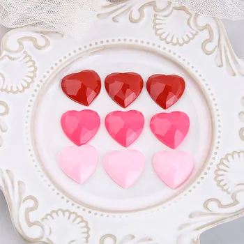 

Wholesale 70pcs 20mm Faceted Lovely Heart Resin Cabochons Flatback Jewelry DIY Ornament Accessories Embellishments Scrapbooking