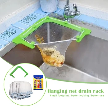 Inverted Triangular Hanging Drain Net Bag with Bracket Kitchen Sink Leftovers Soup Filter Bag Vegetable Washing
Inverted Triangular Hanging Drain Net Bag with Bracket Kitchen Sink Leftovers Soup Filter Bag Vegetable Washing