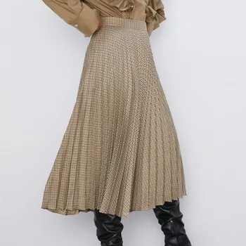 Women Long Skirts Spring 2019 New Fashion Side Zipper Fly Modern Lady Mid-Calf Plaid Pleated Skirts
Women Long Skirts Spring 2019 New Fashion Side Zipper Fly Modern Lady Mid-Calf Plaid Pleated Skirts