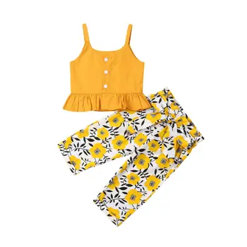 Summer Toddler 2Pcs Outfits Clothes Set Baby Clothes Girl Sleeveless Ruffle Sling Tops Sunflower Print Long Pants
Summer Toddler 2Pcs Outfits Clothes Set Baby Clothes Girl Sleeveless Ruffle Sling Tops Sunflower Print Long Pants