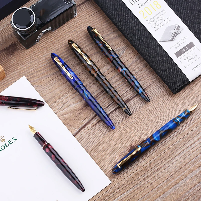 Penbbs 350 Aluminum//Brass Soild Pen China Fountain Pen Screw Fine Nib 0.5mm Gift