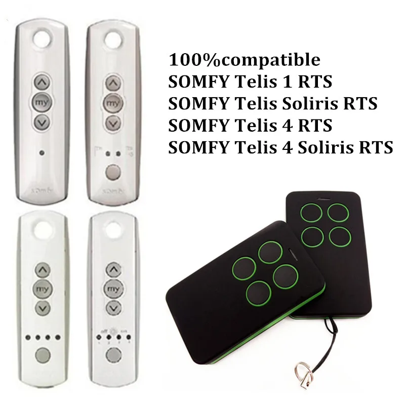SOMFY Telis 4 RTS,1 Soliris RTS garage remote SOMFY Keytis 2 RTS remote control 433.42MHz handheld transmitter rolling code
SOMFY Telis 4 RTS,1 Soliris RTS garage remote SOMFY Keytis 2 RTS remote control 433.42MHz handheld transmitter rolling code