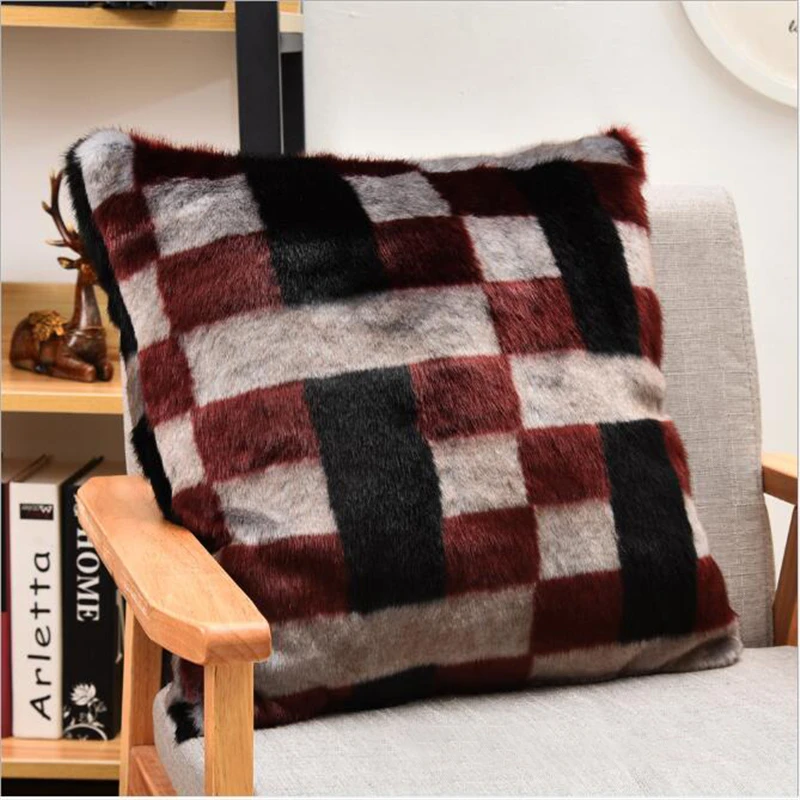 Plush Pillowcase Sofa Hug Pillowcase Lattice Color Matching Imitation Hair Pillow Christmas Pillow Cover Fur Pillow Cover 
Plush Pillowcase Sofa Hug Pillowcase Lattice Color Matching Imitation Hair Pillow Christmas Pillow Cover Fur Pillow Cover