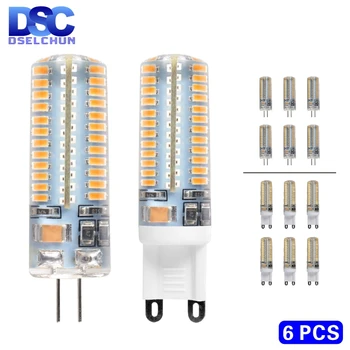 

6pcs G4 G9 LED 1w 2w 3w 4w 5w 6w AC DC 12V 220V Replace 20w 40w 60w Halogen Lamp Light 360 Beam Angle Chandelier LED Bulb Lamp