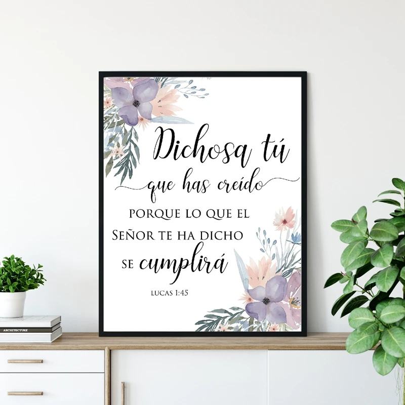 Spanish Bible Verse Canvas Print