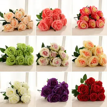 Artificial 9 Heads Non-fading Rose Flower Vivid Bridal Bouquet Wedding Party Desktop OIrnament Beautiful Home Decoration
Artificial 9 Heads Non-fading Rose Flower Vivid Bridal Bouquet Wedding Party Desktop OIrnament Beautiful Home Decoration