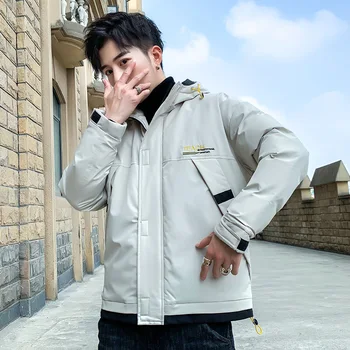 Men's Winter Coats 2019 Casual Hooded Simple Cotton-padded Jacket Letter Embroidery Fashion Thick Warm Loose Plus Size Tooling
Men's Winter Coats 2019 Casual Hooded Simple Cotton-padded Jacket Letter Embroidery Fashion Thick Warm Loose Plus Size Tooling
