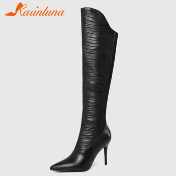 Brand Design Genuine Leather Thin High Heels Ladies Party Elegant Knee High Boot Soft Cow Skin Sexy Winter Boots Women Shoes
Brand Design Genuine Leather Thin High Heels Ladies Party Elegant Knee High Boot Soft Cow Skin Sexy Winter Boots Women Shoes
