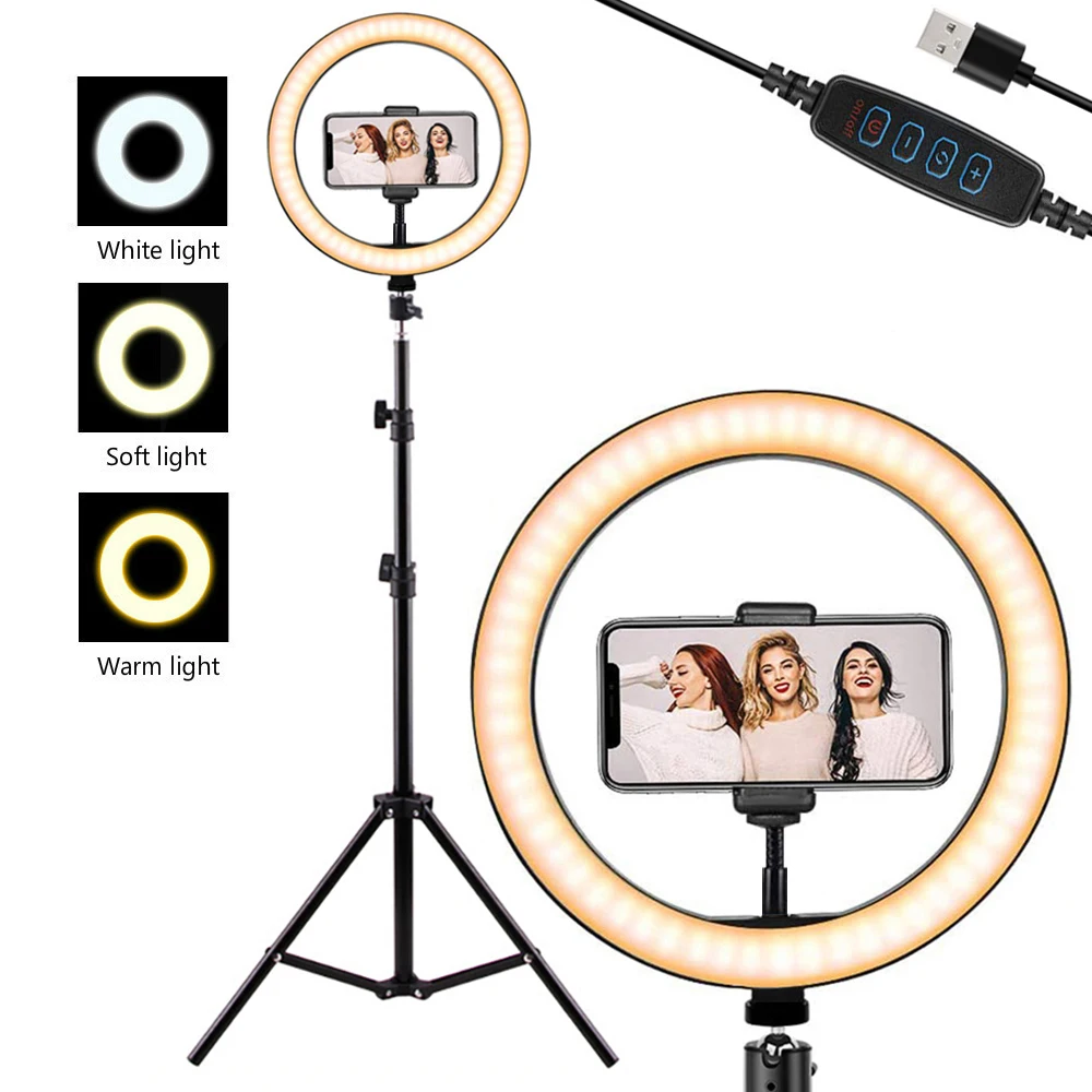 Selfie Dimmable LED Ring Light with Tripod Stand Photography Lighting Camera Makeup Photo Profissional YouTube TikTok Ring Lamp
Selfie Dimmable LED Ring Light with Tripod Stand Photography Lighting Camera Makeup Photo Profissional YouTube TikTok Ring Lamp