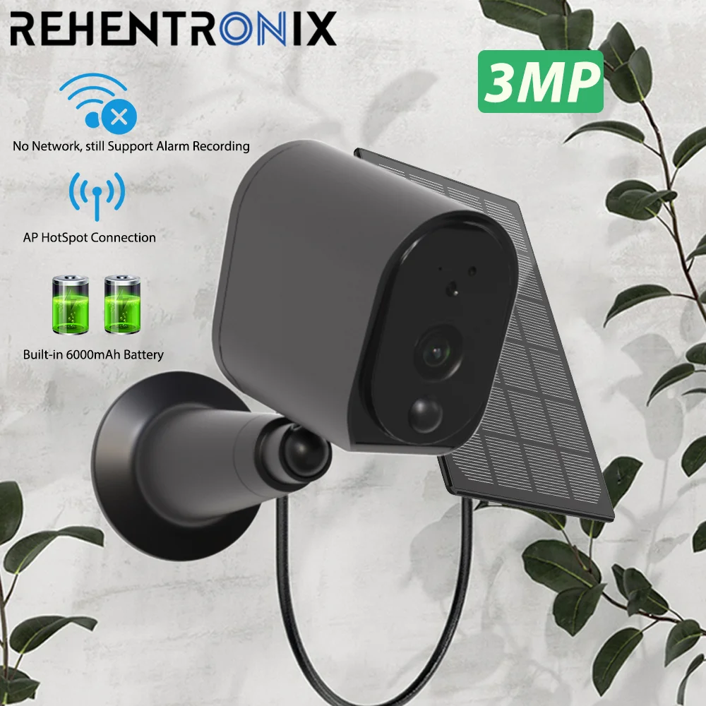 3MP WiFi Battery Camera Outdoor Wireless Solar Panel Powered Security Camera Home Rechargeable Battery Video Surveillance Camera
3MP WiFi Battery Camera Outdoor Wireless Solar Panel Powered Security Camera Home Rechargeable Battery Video Surveillance Camera
