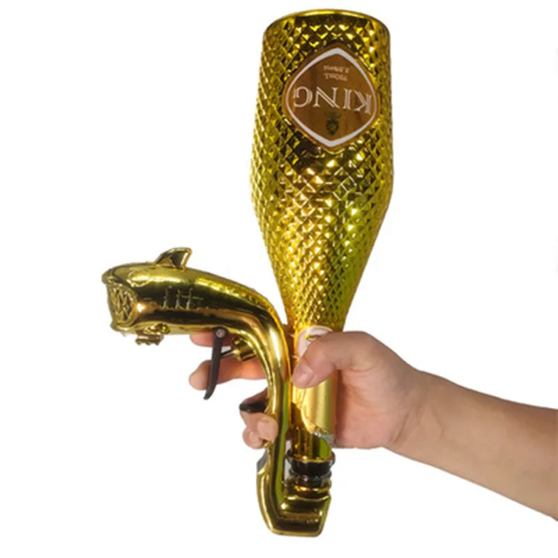 

New Champagne Wine Sprayer Pistol Beer Bottle Durable Spray Gun Zinc Alloy Version Stopper Ejector Pop Kitchen Bar Party Tools