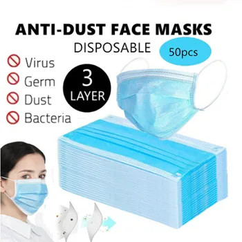 50PCS Anti-Pollution 3 Laye Mask dust protection Masks Disposable Face Masks Elastic Ear Loop Disposable Dust Filter Safety Mask 
50PCS Anti-Pollution 3 Laye Mask dust protection Masks Disposable Face Masks Elastic Ear Loop Disposable Dust Filter Safety Mask