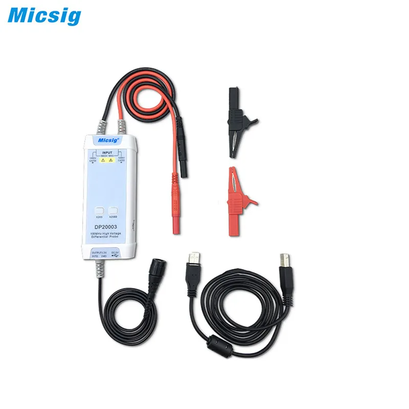 Micsig Oscilloscope 5600V 100MHz High Voltage Differential Probe DP20003 kit 3.5ns Rise Time 200X / 2000X Attenuation Rate
Micsig Oscilloscope 5600V 100MHz High Voltage Differential Probe DP20003 kit 3.5ns Rise Time 200X / 2000X Attenuation Rate