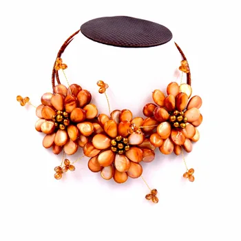 Fashion jewelry Brown Mother of Pearl Seed Beads Wrap Necklace for women 
Fashion jewelry Brown Mother of Pearl Seed Beads Wrap Necklace for women