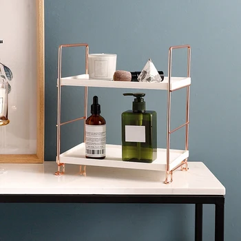 Desktop Storage Rack Rose Gold 2 Layers Bathroom Makeup Organizer Assembled Kitchen Seasoning Iron Storage Shelves
Desktop Storage Rack Rose Gold 2 Layers Bathroom Makeup Organizer Assembled Kitchen Seasoning Iron Storage Shelves