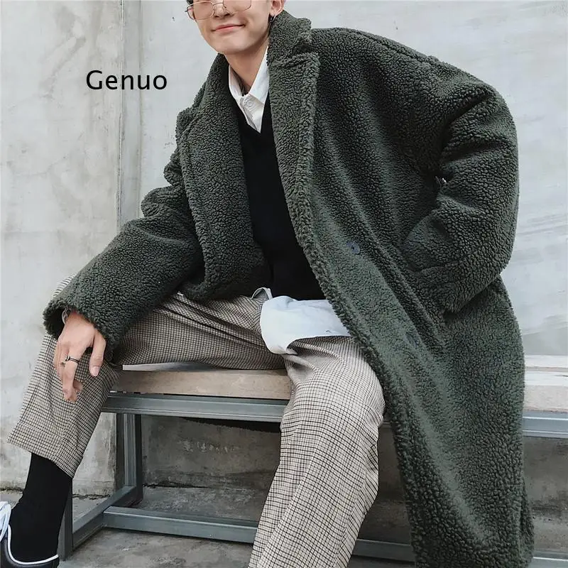 

Winter Long Overcoat Men High Quality Thicken Wool Bomber Jacket Coat Male Trench Woolen Warm Coat Mens Camel Teddy Coats 4XL