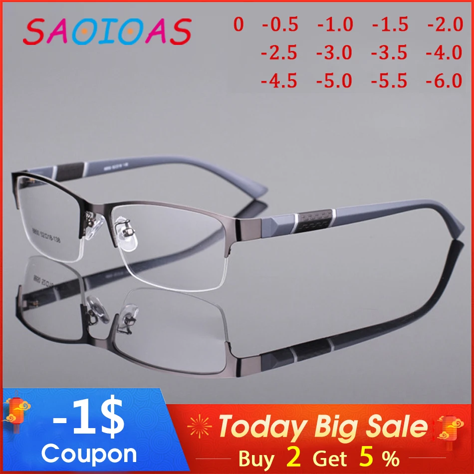 SAOIOAS -1 -1.5 -2 -2.5 -3 -3.5 -4 -4.5 -5.0 -5.5 -6.0 Classic Business Myopia Glasses With Degree Women Men Black Glasses Frame
SAOIOAS -1 -1.5 -2 -2.5 -3 -3.5 -4 -4.5 -5.0 -5.5 -6.0 Classic Business Myopia Glasses With Degree Women Men Black Glasses Frame
