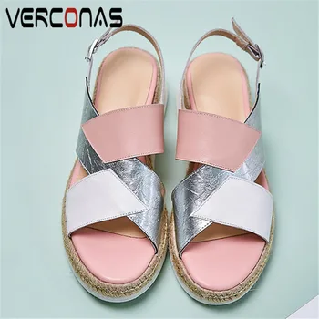 VERCONAS Sweet Working Shoes Woman Sandals Platforms Flats Brand Design Summer Genuine Leather Shallow Round Toe Shoes Woman
VERCONAS Sweet Working Shoes Woman Sandals Platforms Flats Brand Design Summer Genuine Leather Shallow Round Toe Shoes Woman