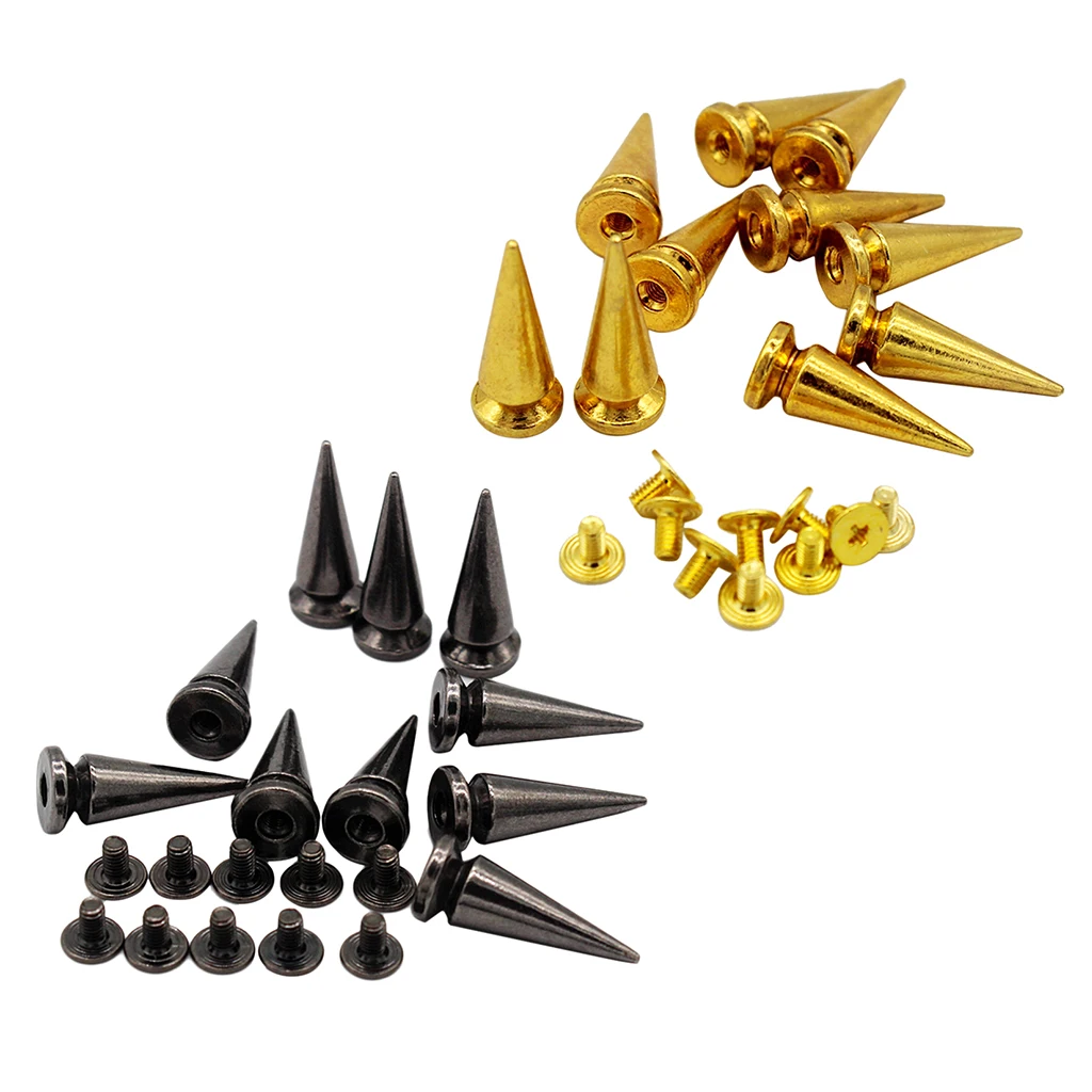 10 Sets 25mm Cone Studs Screwback DIY Cool Punk Garment Rivets 10 Sets 25mm Cone Studs Screwback DIY Cool Punk Garment Rivets