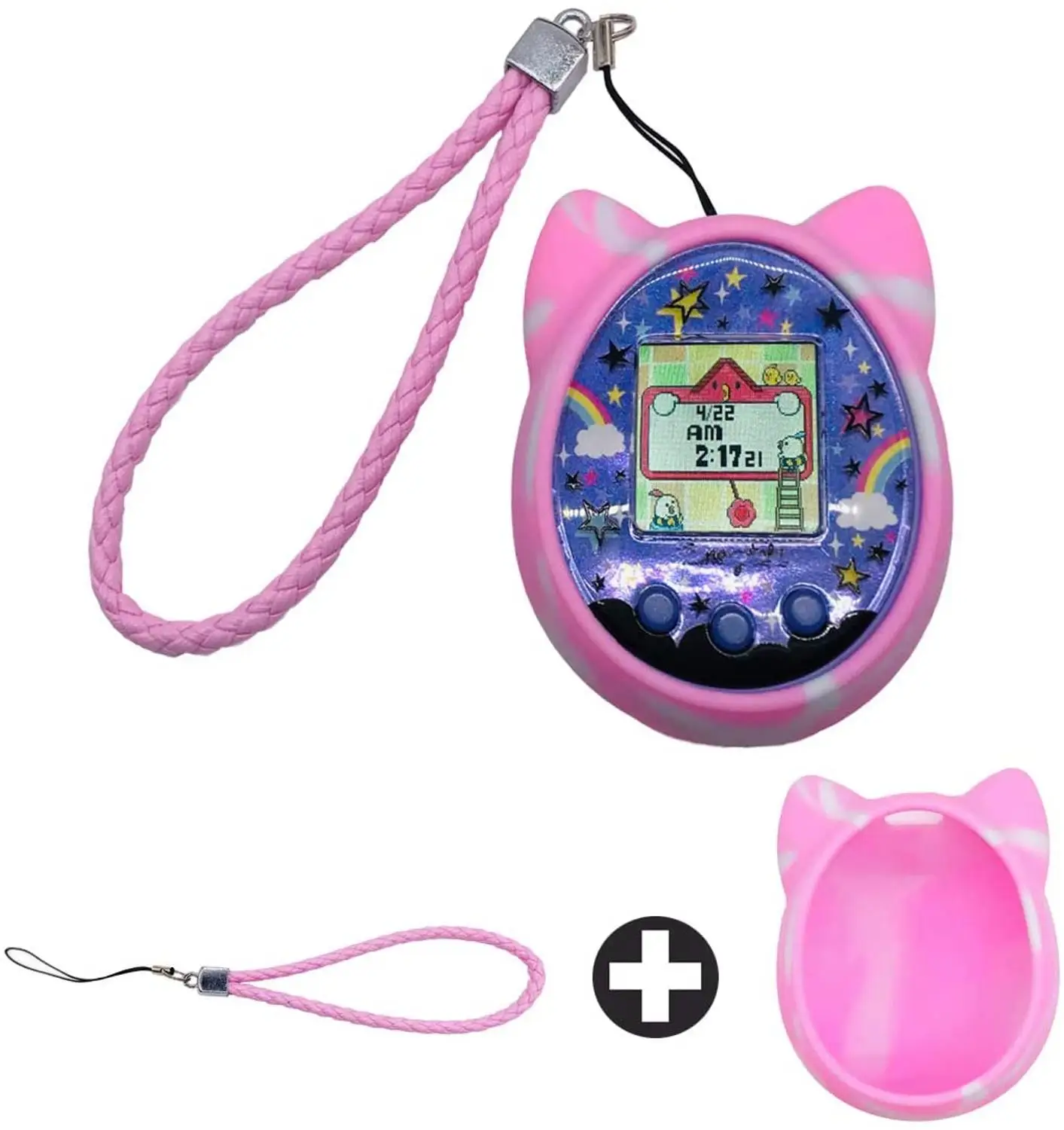 Silicone Case Cover for Tamagotchi on Interactive Pet Game Machine Protective Sleeve Shell On 4U+ PS m!x iD L(with Hand Strap)
Silicone Case Cover for Tamagotchi on Interactive Pet Game Machine Protective Sleeve Shell On 4U+ PS m!x iD L(with Hand Strap)