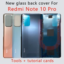 Nouveau Pour Redmi Note 10 Pro Batterie Couverture Arrière En Verre Remplacer 3D Pour Redmi note 10 pro max M2101K6I Cadre Moyen Support Logement=