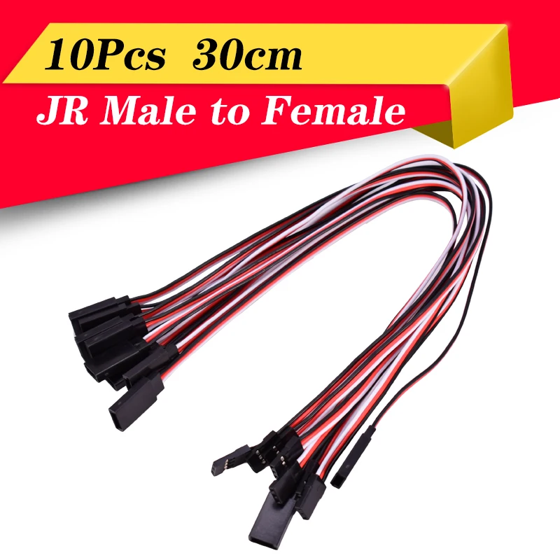 

10Pcs 300mm 30cm Servo Extension Lead Wire Cable For RC Futaba JR Male to Female 30cm Wire Connector