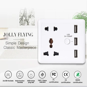 Smart 3USB Wall Socket Outlet Universal Traval Adapter Power Socket European Plug Adaptor Outlet Panel 100-240V
Smart 3USB Wall Socket Outlet Universal Traval Adapter Power Socket European Plug Adaptor Outlet Panel 100-240V